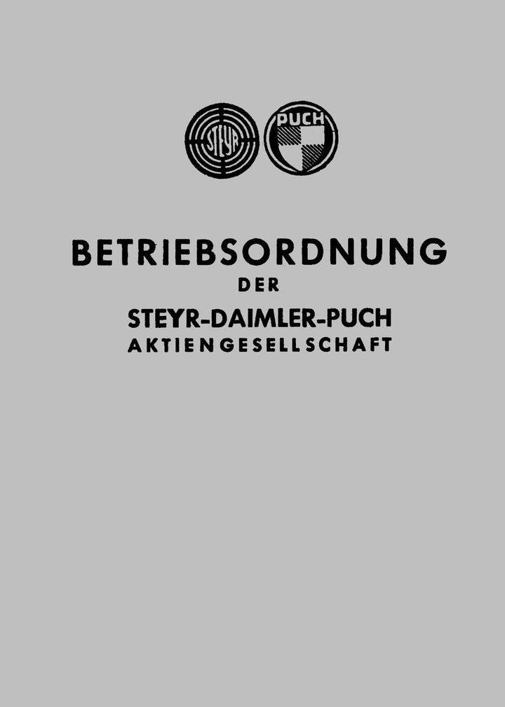 Betriebsordnung der Steyr-Daimler-Puch AG, Titelseite