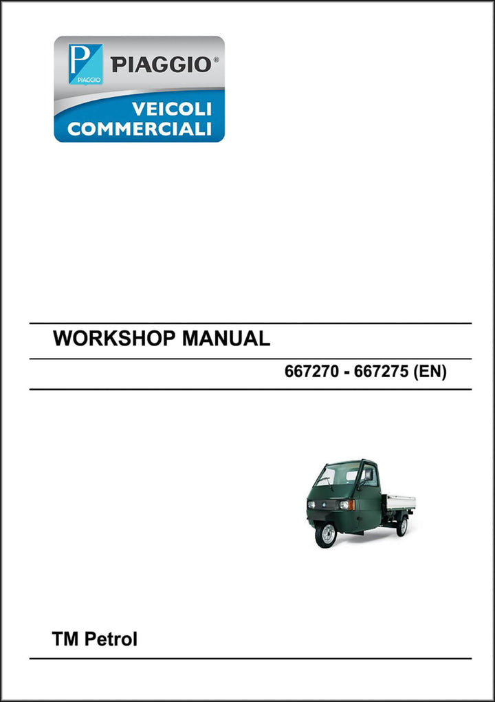 Piaggio Ape TM 703 Petrol Workshop Manual