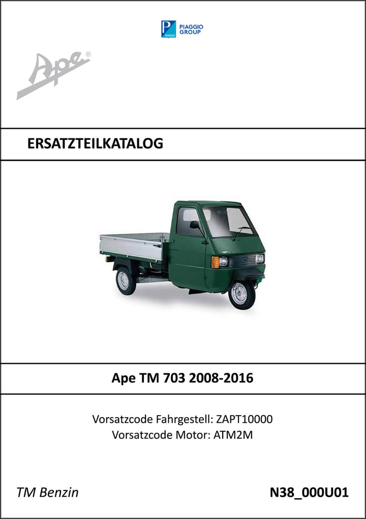Piaggio Ape TM 703 Benzin Ersatzteilkatalog