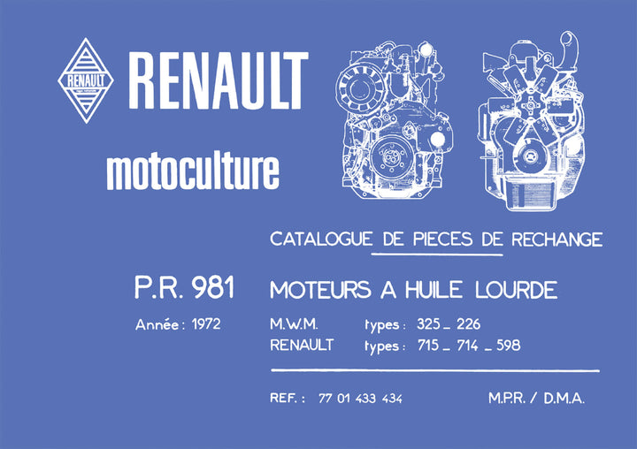 Renault 715 714 598 und MWM 325 226 Motoren Ersatzteilkatalog