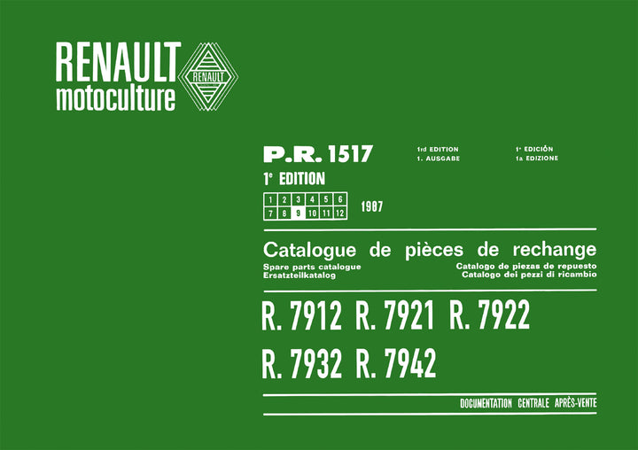 Renault R7912 R7921 R7922 R7932 R7942 Ersatzteilkatalog