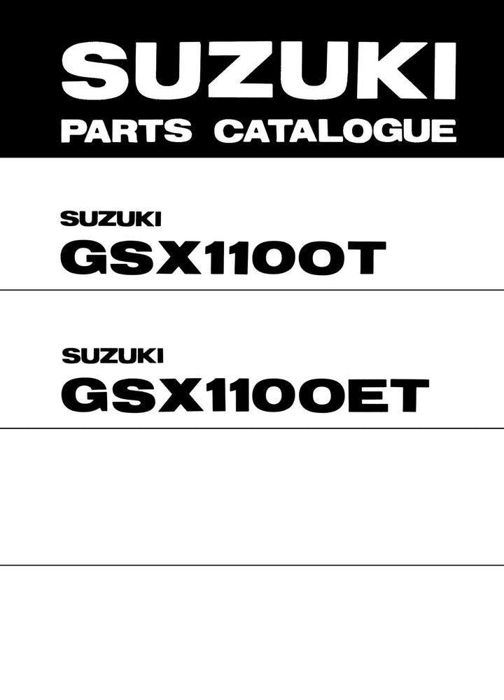 Suzuki GSX1100 & GSX1100E Parts Catalogue