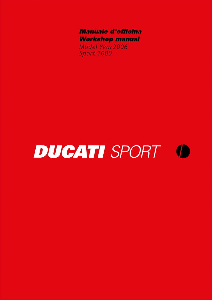 Ducati Sport 1000 MY2006 Workshop Manual
