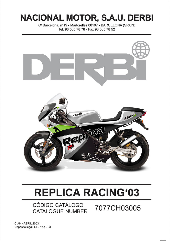 Derbi Replica Racing 2003 Ersatzteilkatalog