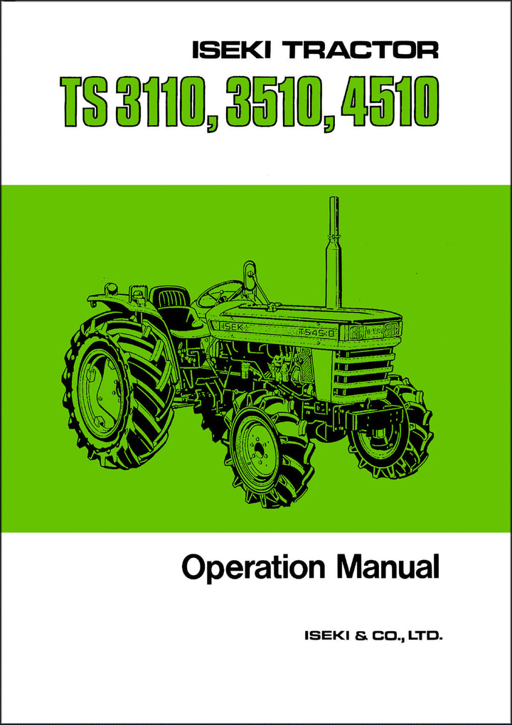 Iseki Traktor TS3110 TS3510 TS4510 Operators Manual
