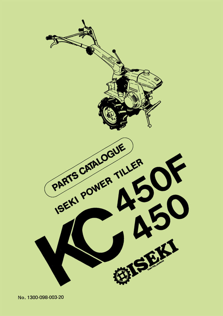 Iseki Tiller KC450 & KC450F Parts Catalogue