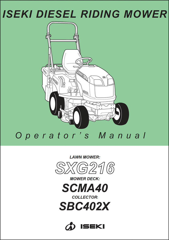 Iseki Traktor SXG216 Operators Manual