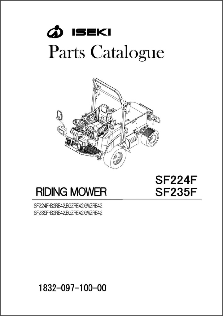Iseki Traktor SF224F & SF235F Parts Catalogue