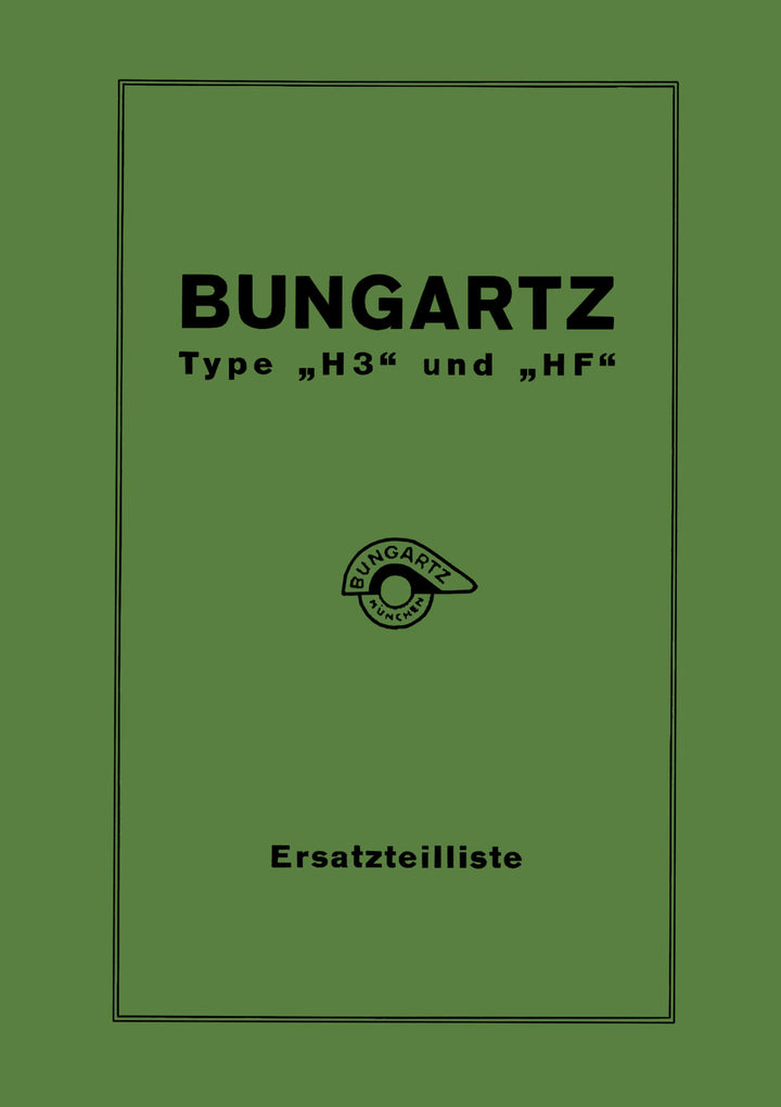 Bungartz Einachsschlepper H3 und HF Ersatzteilkatalog