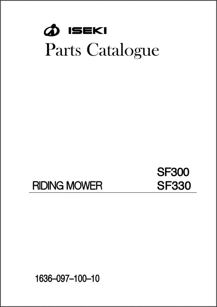 Iseki Traktor SF300 & SF330 Parts Catalogue
