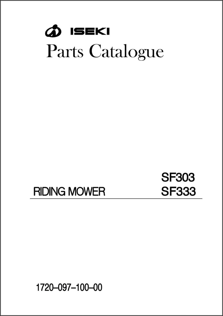 Iseki Traktor SF303 & SF333 Parts Catalogue