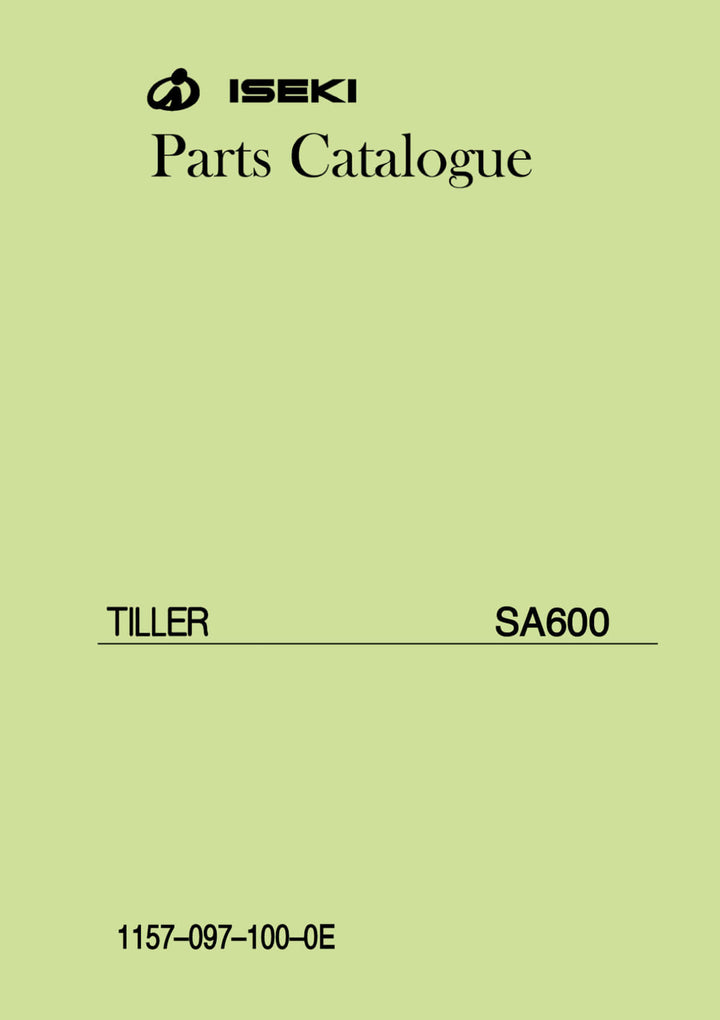 Iseki Tiller SA600 Parts Catalogue