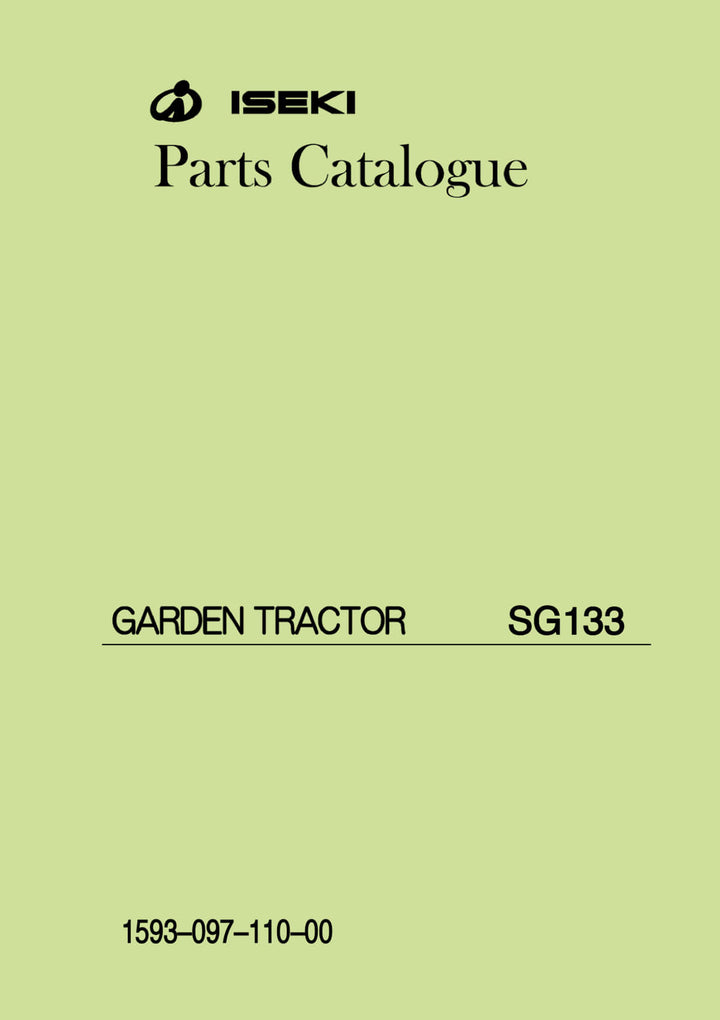 Iseki Traktor SG133 Parts Catalogue