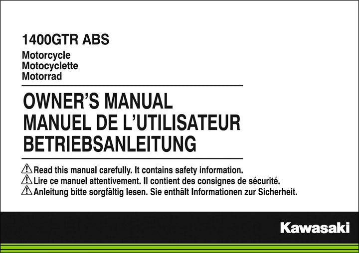 Kawasaki 1400GTR ABS MY2015 Betriebsanleitung