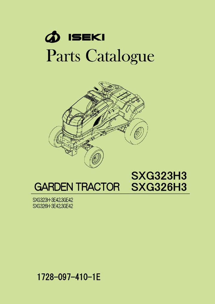 Iseki Traktor SXG323 H3 & SXG326 H3 Parts Catalogue