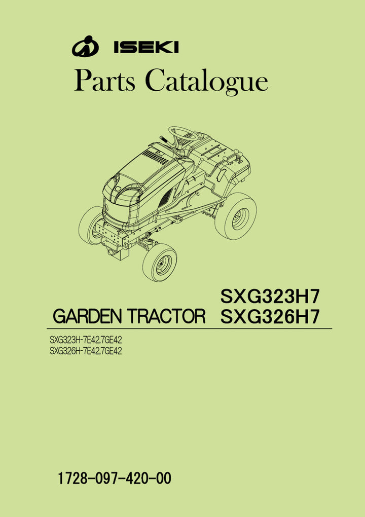 Iseki Traktor SXG323 H7 & SXG326 H7 Parts Catalogue