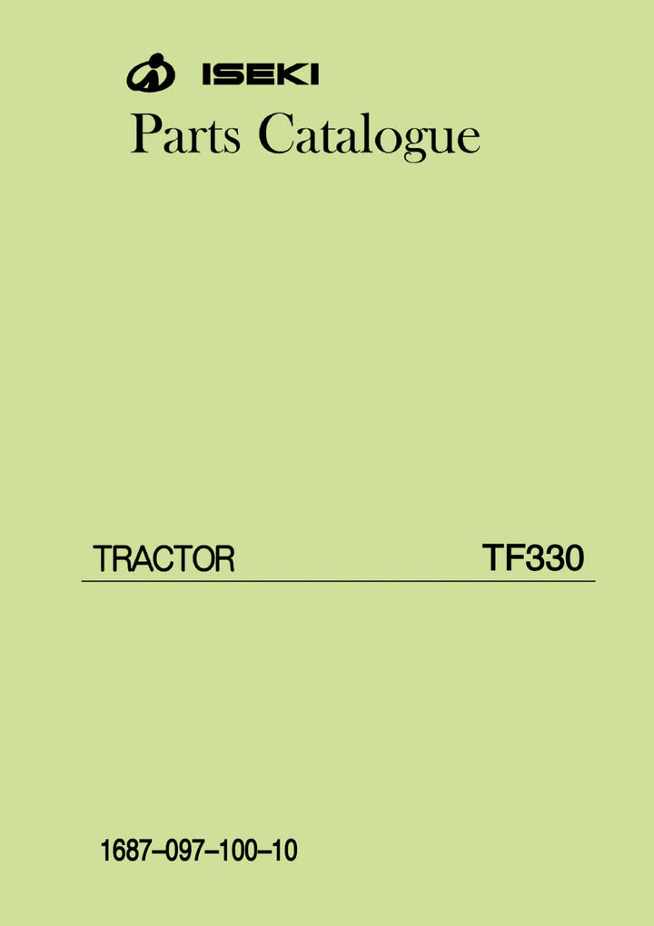 Iseki Traktor TF330 Parts Catalogue