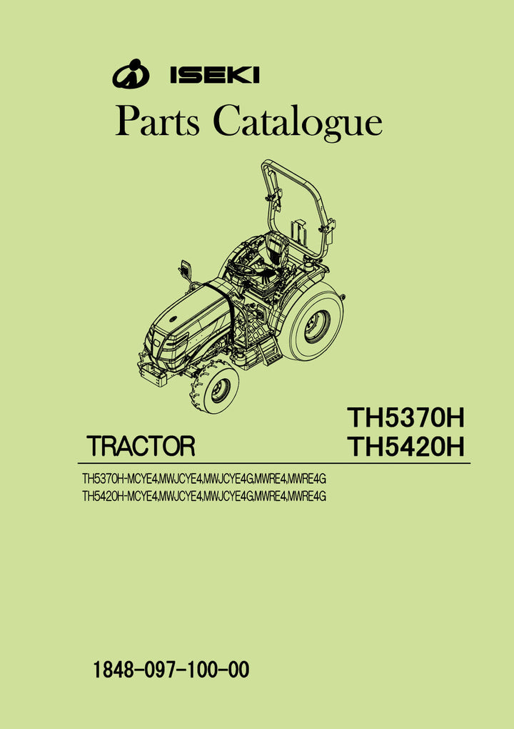 Iseki Traktor TH5370H & TH5420H Parts Catalogue