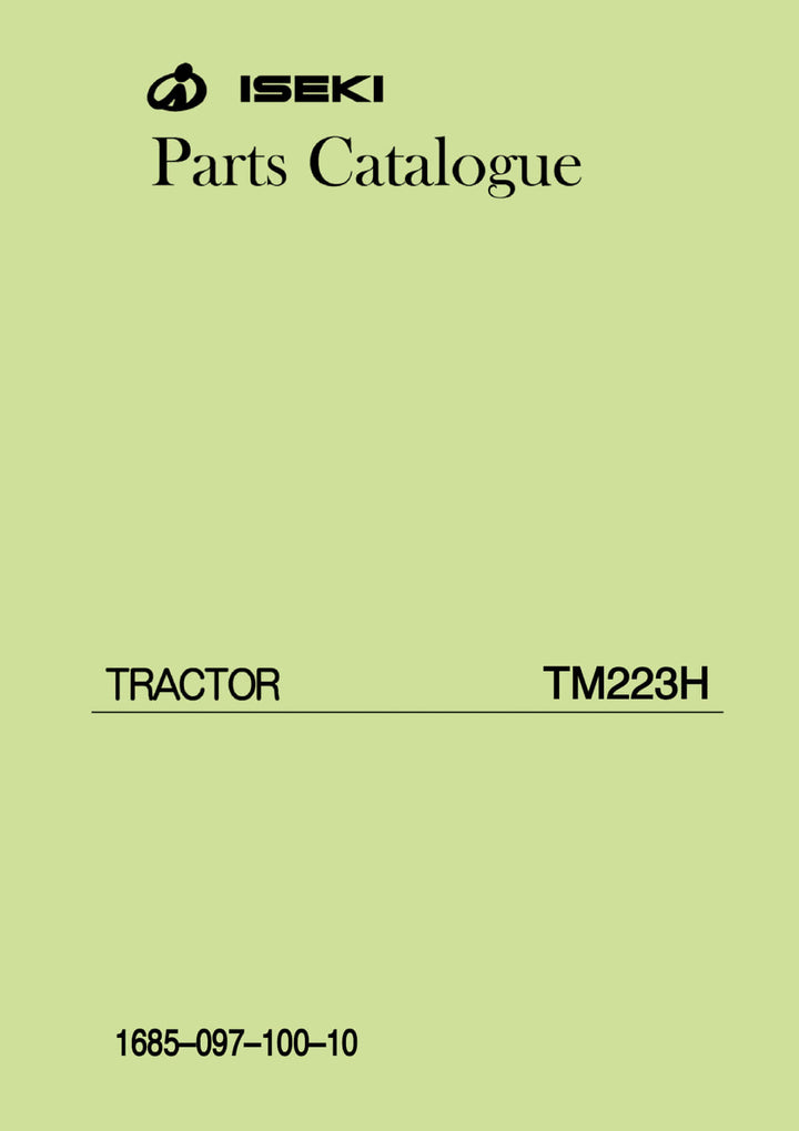Iseki Traktor TM223H Parts Catalogue