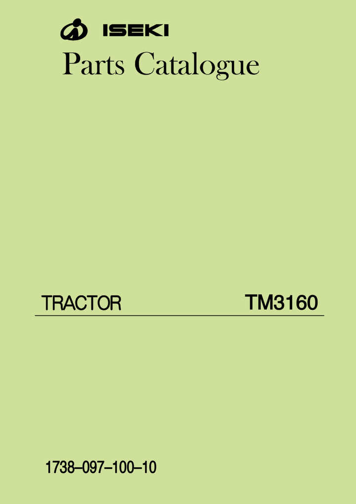 Iseki Traktor TM3160 Parts Catalogue