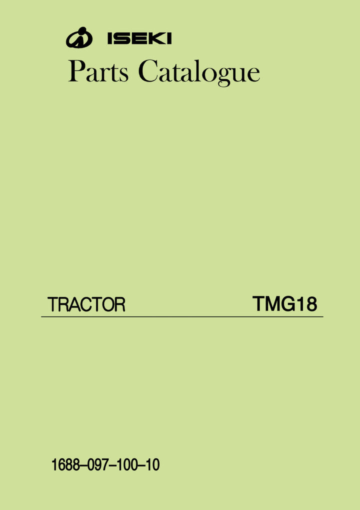 Iseki Traktor TMG18 Parts Catalogue