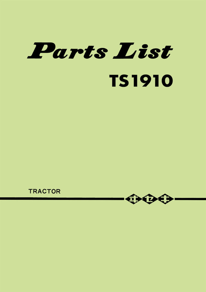 Iseki Traktor TS1910 Parts Catalogue