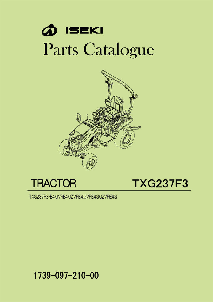 Iseki Traktor TXG237 F3 Parts Catalogue