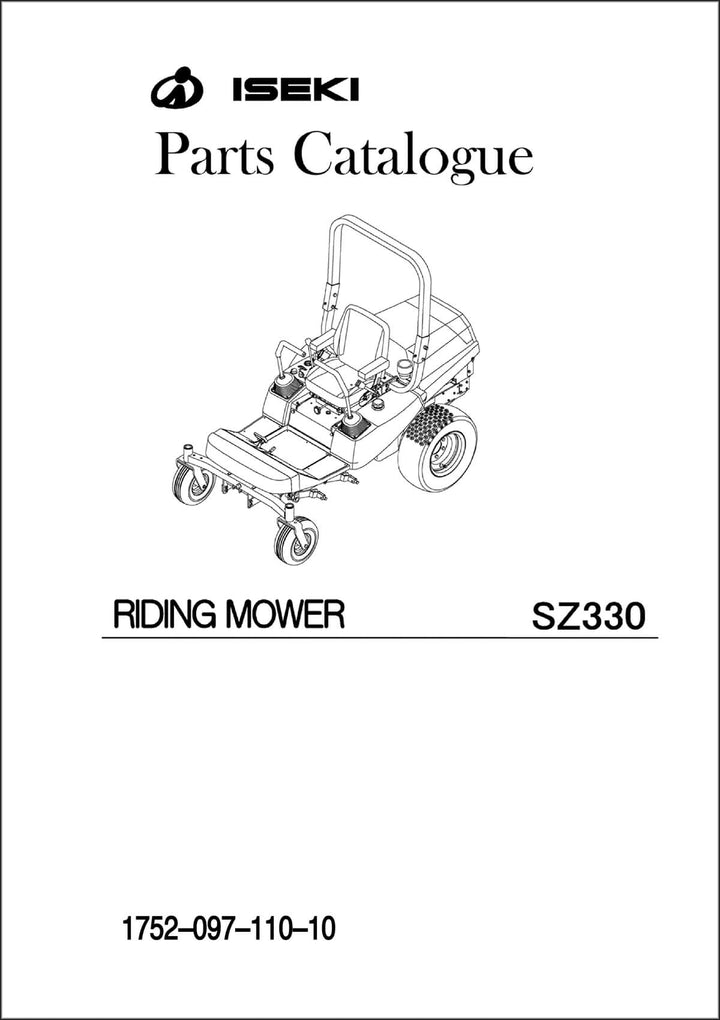 Iseki Traktor SZ330 Parts Catalogue