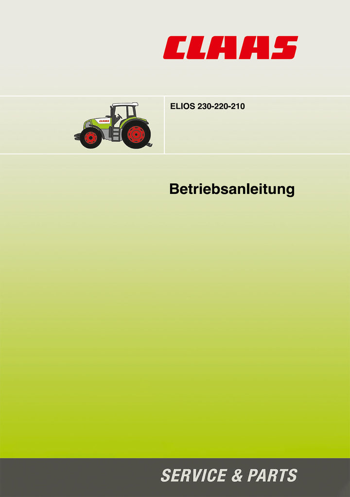 Claas Elios 210 220 230 Betriebsanleitung