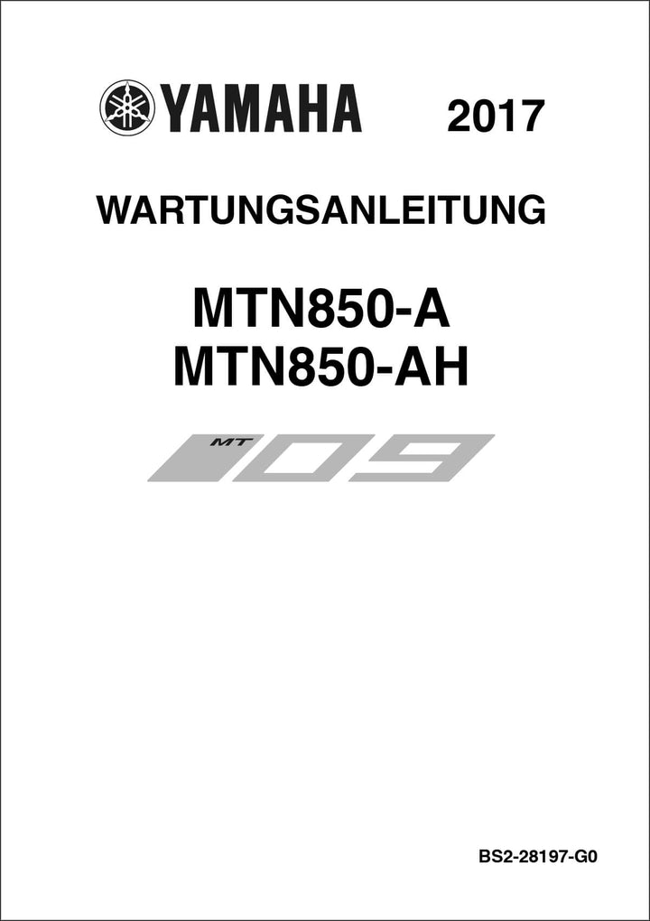 Yamaha MT-09 MTN850-A & MTN850-AH Reparaturanleitung