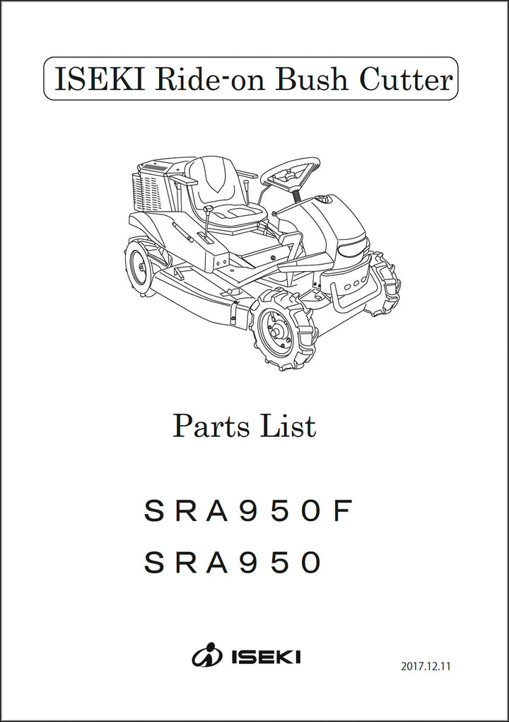 Iseki Traktor SRA950 & SRA950F Parts Catalogue