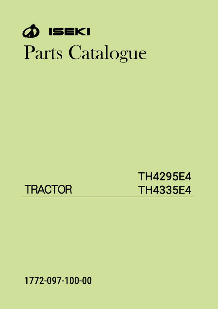 Iseki Traktor TH4295E4 & TH4335E4 Parts Catalogue