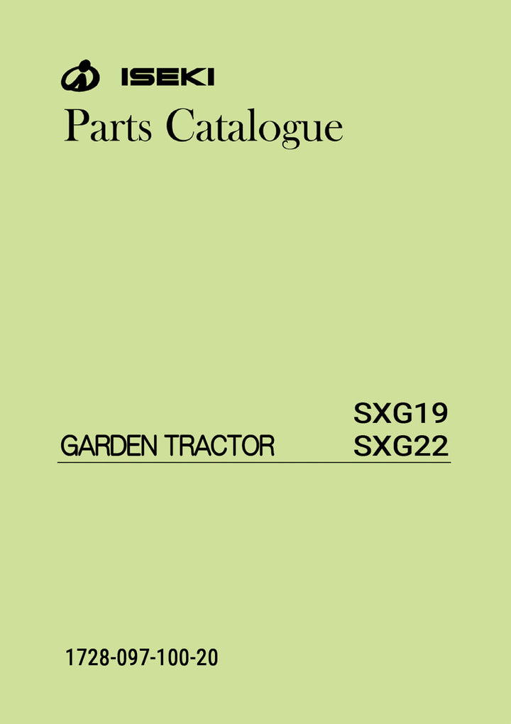 Iseki Traktor SXG19 & SXG22 Parts Catalogue