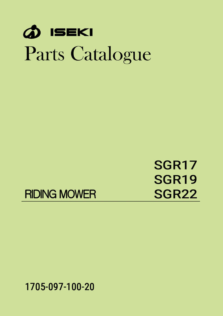 Iseki Traktor SGR17 SGR19 SGR22 Parts Catalogue