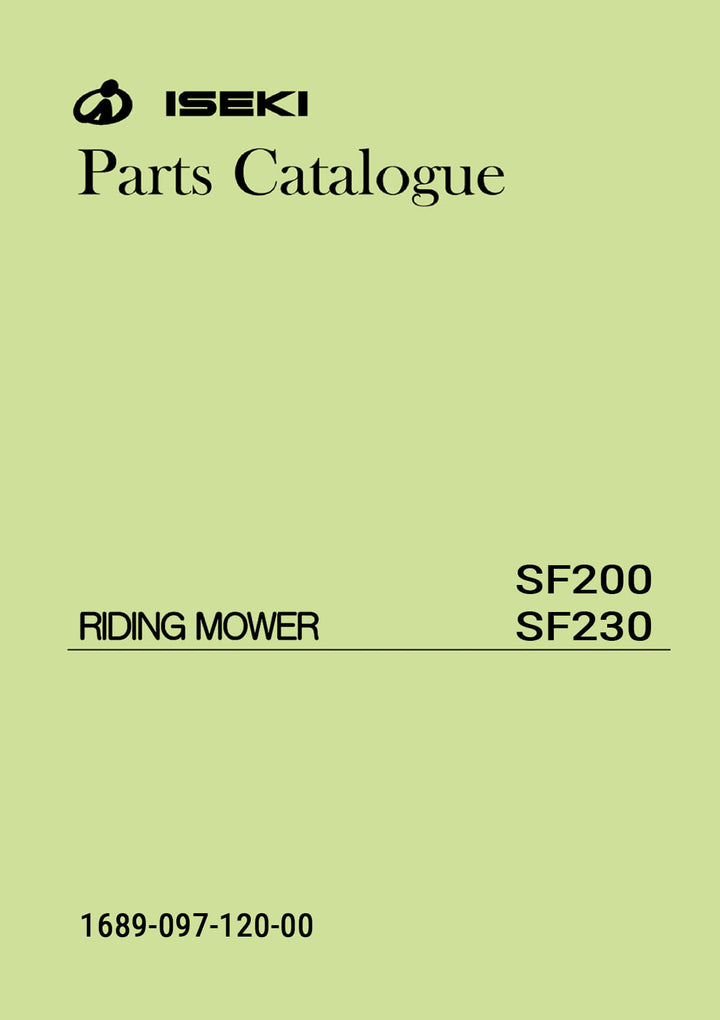 Iseki Traktor SF200 & SF230 Parts Catalogue