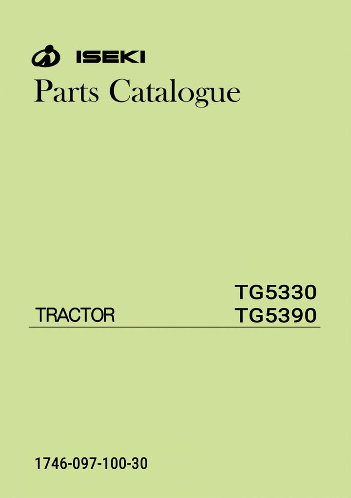Iseki Traktor TG5330 & TG5390 Parts Catalogue
