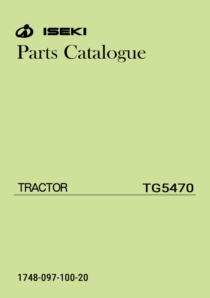 Iseki Traktor TG5470 Parts Catalogue