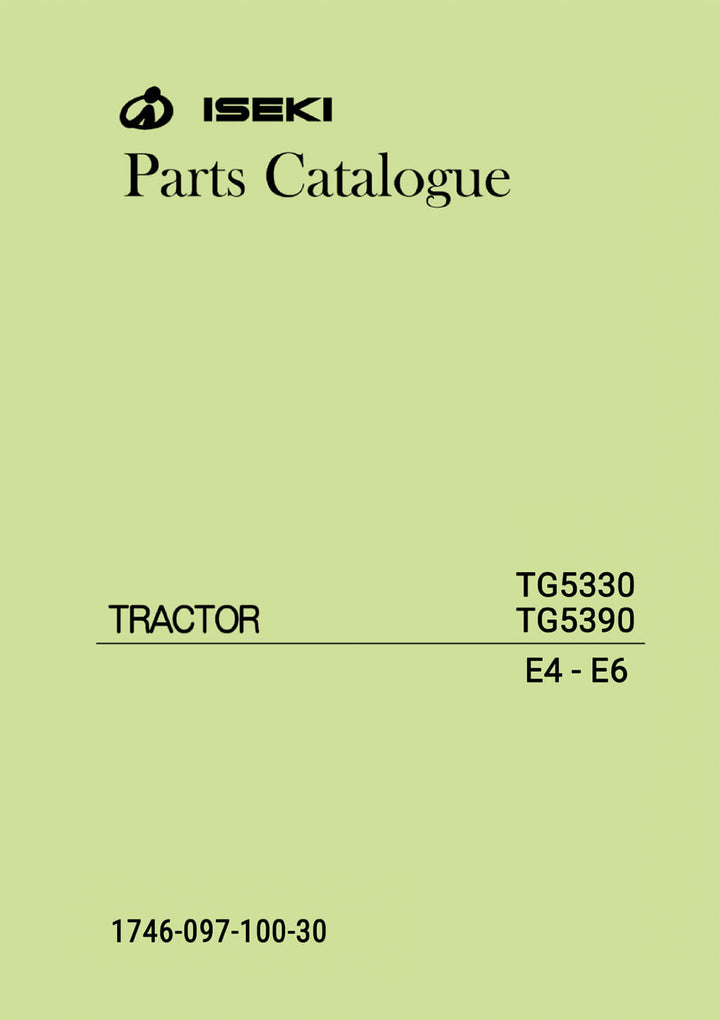 Iseki Traktor TG5330 & TG5390 Parts Catalogue