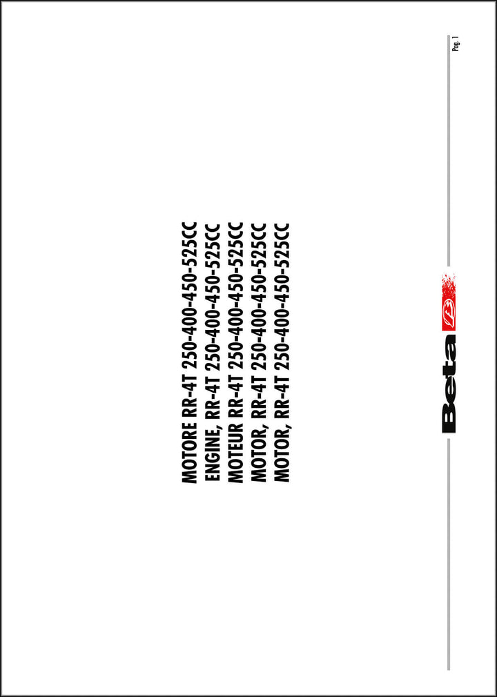 Beta RR-4T 250 400 450 525 Motoren Ersatzteilkatalog