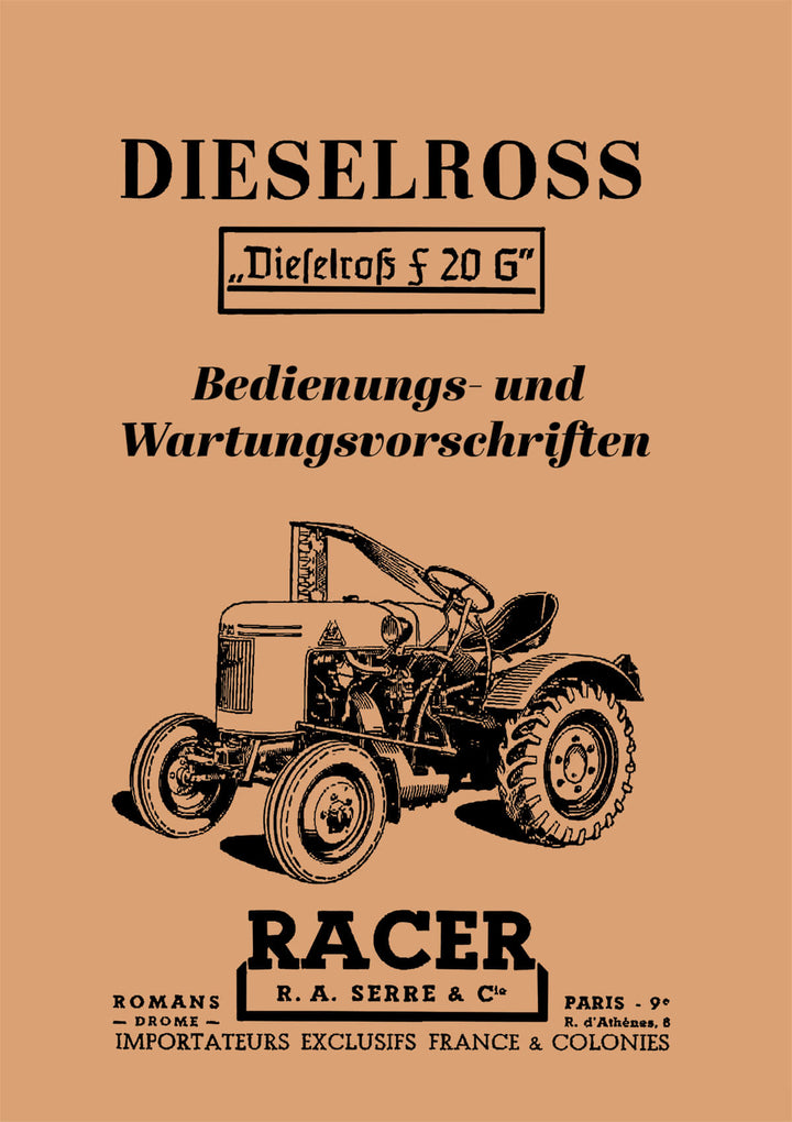Fendt Dieselross F20G Betriebsanleitung