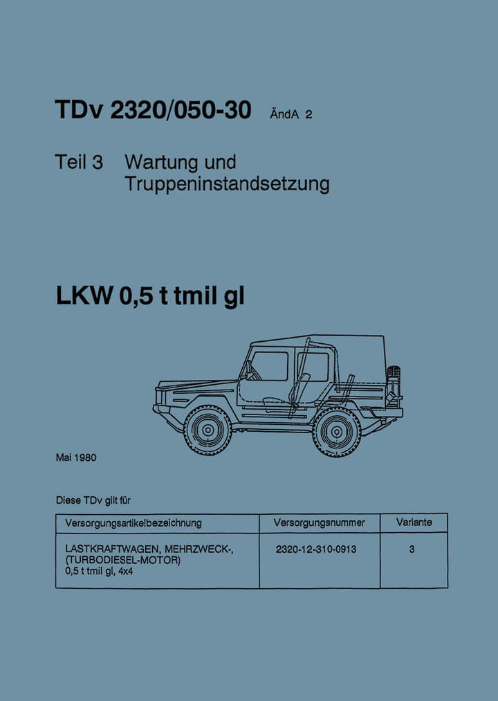 VW Iltis LKW 0,5 t Werkstatthandbuch, Buchcover