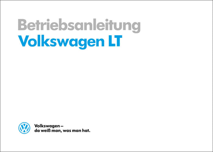 VW LT, Betriebsanleitung, Buchcover