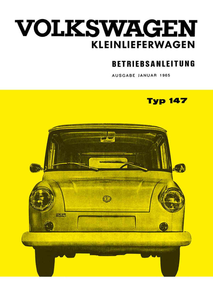 VW Typ 147 Kleinlieferwagen Bedienungsanleitung, Buchcover