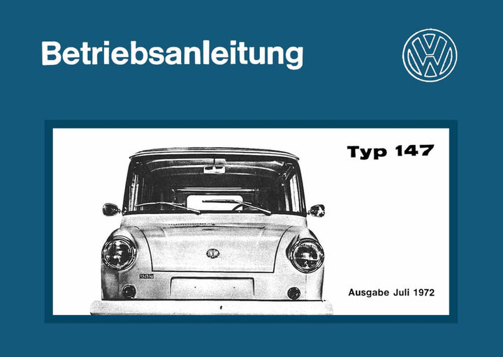 VW Typ 147 Kleinlieferwagen Betriebsanleitung, Buchcover