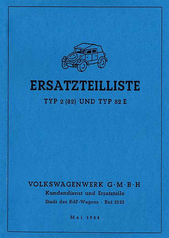 VW Typ 2 und Typ 82 E Ersatzteilkatalog, Buchcover