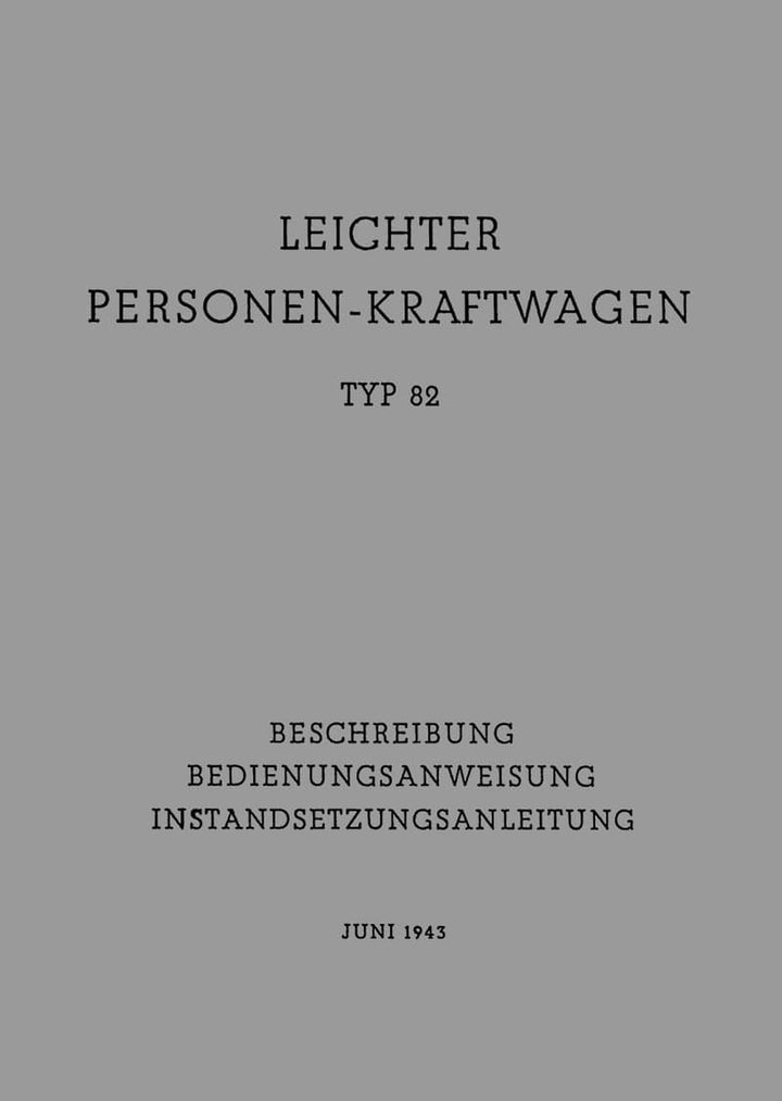 VW Typ 82 K1 Betriebsanleitung und Reparaturanleitung, Buchcover