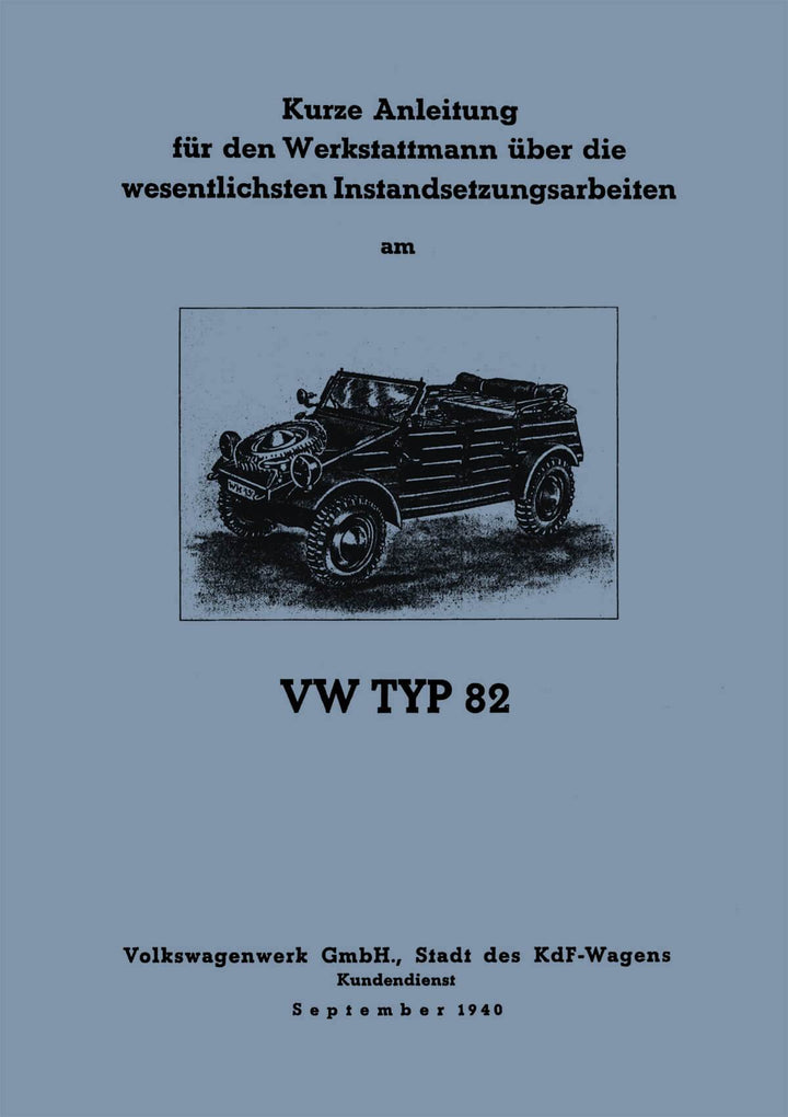 VW Typ 82 Reparaturanleitung, Buchcover