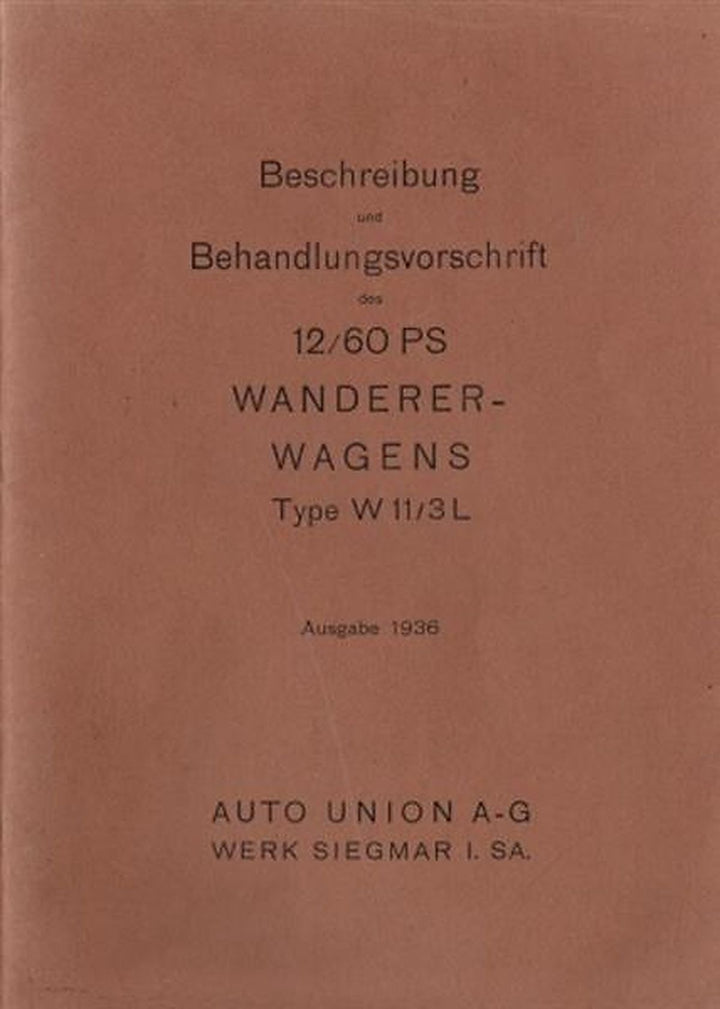 Wanderer W11 Betriebsanleitung, Buchcover