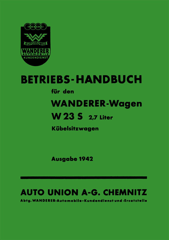 Wanderer W23 Bedienungsanleitung, Buchcover