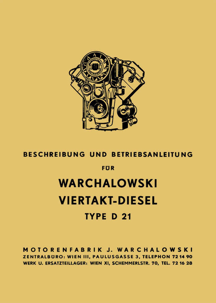 Warchalowski D21 Betriebsanleitung und Ersatzteilkatalog, Buchcover